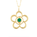 Emerald May Birthstone Flower Pendant