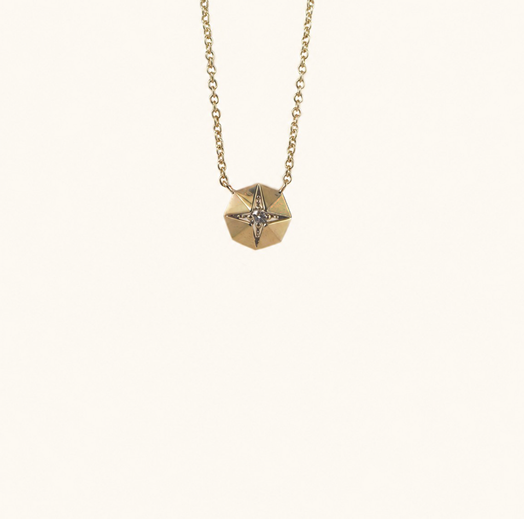 Folded Diamond Pendant Necklace – Small