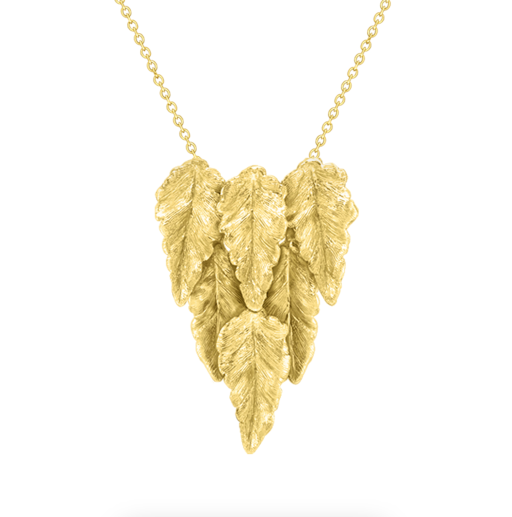 Layered Leaf Pendant Necklace